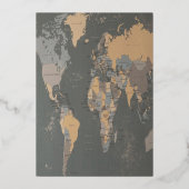 タンデム自転車世界地図結婚式招待状 箔招待状 (裏面)