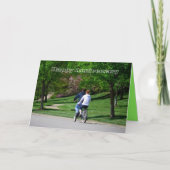 タンデム自転車幸福記念日カード カード (正面)