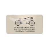 タンデム自転車結婚プラム差出人住所 ラベル (正面)