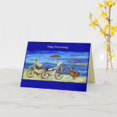 タンデム自転車記念日による旅行 カード (黄色い花)