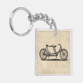 タンデム自転車2人自転車アンティーク自転車 キーホルダー (正面左)