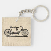 タンデム自転車2人自転車アンティーク自転車 キーホルダー (裏面)