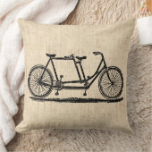 タンデム自転車2人自転車アンティーク自転車 クッション (ブランケット)