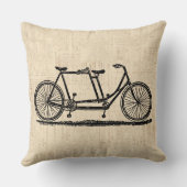 タンデム自転車2人自転車アンティーク自転車 クッション (裏面)