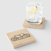 タンデム自転車2人自転車アンティーク自転車 ストーンコースター (横)