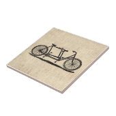 タンデム自転車2人自転車アンティーク自転車 タイル (側面)