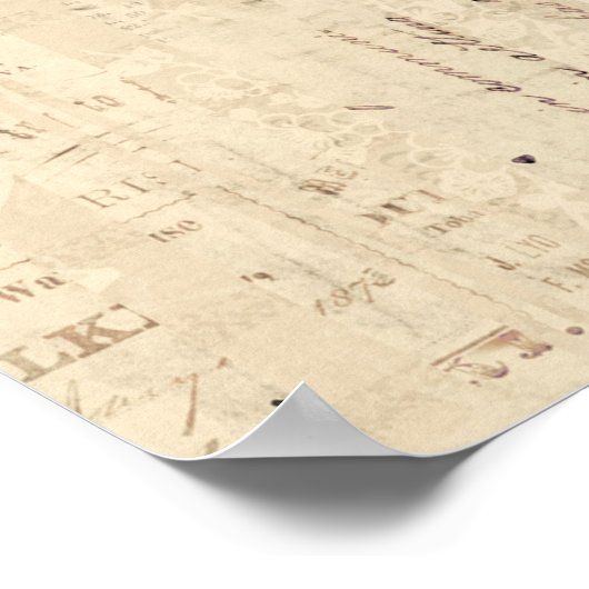 タンデム自転車2人自転車アンティーク自転車 ポスター (角)