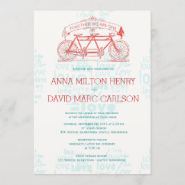 タンデム自転車/一緒に我々は結婚ONE 招待状