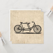 タンデム自転車 二人乗り自転車 アンティークバイク カード (正面/裏面インサイチュ)
