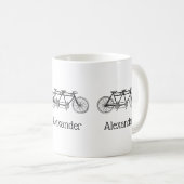 タンデム自転車 / 二人乗り自転車 コーヒーマグカップ (正面右)