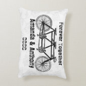 タンデム自転車、永久に一緒に、愛およびカップル アクセントクッション (裏面(縦))
