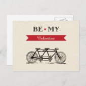 タンデム自転車-私のバレンタインカードがあって下さい シーズンポストカード (正面/裏面)