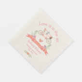 タンデム自転車、鳥とバナー結婚ズ スタンダードランチョンナプキン (角)