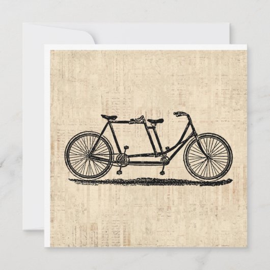 タンデム自転車 2人乗り自転車 アンティークバイク カード (裏面)