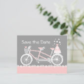 タンデム自転車 Save The Date ポストカード (スタンド正面)