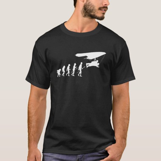 タンデム飛行ハンググライダー進化二人乗り Tシャツ (正面)