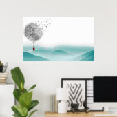 タンデヨンファンタジー熱気球風景 ポスター (ホームオフィス)