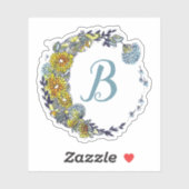 タンデリオンフラワーズムーンリースのウィッシュイニシャル シール (シート)