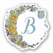 タンデリオンフラワーズムーンリースのウィッシュイニシャル シール (正面)