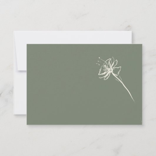 タンデリオン感謝していセージグリーン結婚ユーのカスタム 招待状 (裏面)