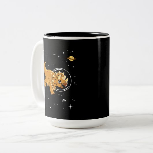 タントリケラトプディノスイン宇宙 ツートーンマグカップ (正面左)