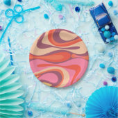 タントリップ(幻覚体験)のようなモダンレトロモダン抽象芸術 ペーパープレート (パーティー)