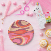 タントリップ(幻覚体験)のようなモダンレトロモダン抽象芸術 ペーパープレート (パーティー)