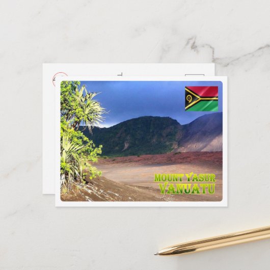 タンナ島 – 山ヤスル – バヌアツ –  ポストカード (正面/裏面インサイチュ)
