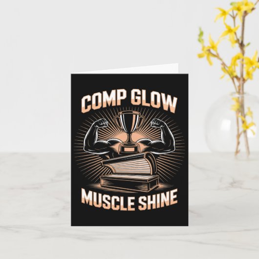 タンニングベッドコンプグローフィットネスバフアスリートメンズT カード (黄色い花)