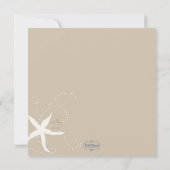 タンネイビーブルーアイボリービーチブライダルシャワー 招待状 (裏面)