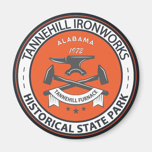 タンネヒルアイアンワークスヒストリカル州パークアラバマ マグネット (正面)