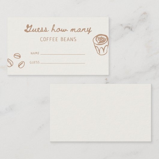 タンハンドドロー赤ちゃんシャワー数を推測 エンクロージャーカード (正面/裏面)