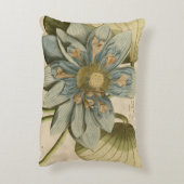 タンバックグラウンドに咲く青い蓮書の花 アクセントクッション (裏面(縦))