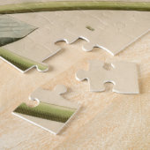 タンバックグラウンドに咲く青い蓮書の花 ジグソーパズル (側面)