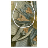 タンバックグラウンドに咲く青い蓮書の花 スモールペーパーバッグ (裏面)