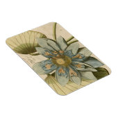 タンバックグラウンドに咲く青い蓮書の花 マグネット (右側)