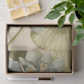 タンバックグラウンドに咲く青い蓮書の花 薄葉紙 (ギフト)