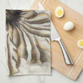 タンバックグラウンドのフローヘッドフレスコ キッチンタオル (四つ折り)