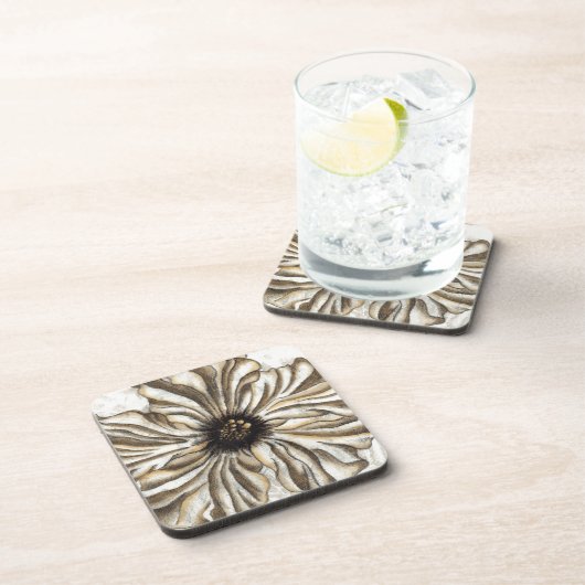 タンバックグラウンドのフローヘッドフレスコ コースター (右側)