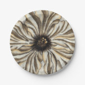 タンバックグラウンドのフローヘッドフレスコ ペーパープレート (正面)