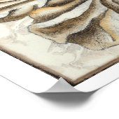 タンバックグラウンドのフローヘッドフレスコ ポスター (角)