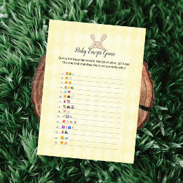 タンバニーイエローアーガイルベビー絵文字写真ゲーム 招待状