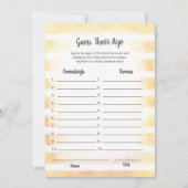 タンバニーイエロー彼らの年齢のゲームカードを推測 招待状 (正面)