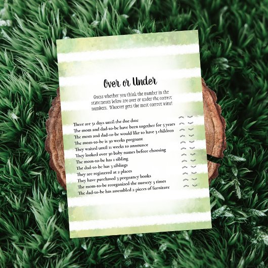 タンバニーグリーン、ベビーシャワーゲームの下 招待状