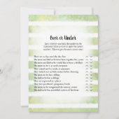 タンバニーグリーン、ベビーシャワーゲームの下 招待状 (正面)