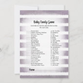 タンバニーパープルベビーキャンディベビーシャワーゲーム 招待状 (正面)