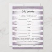 タンバニーパープルベビー言語ゲームカード 招待状 (正面)