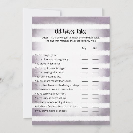 タンバニーパープル旧妻のテイルズゲームカード 招待状 (正面)