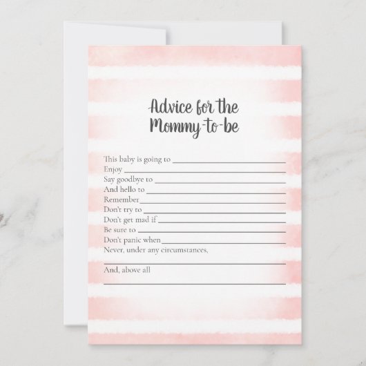 タンバニーピンクアドバイスマムシャワーゲーム用 招待状 (正面)