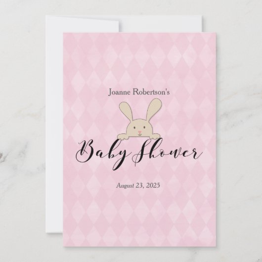 タンバニーピンクアーガイルクがベビーの試合を望む 招待状 (裏面)